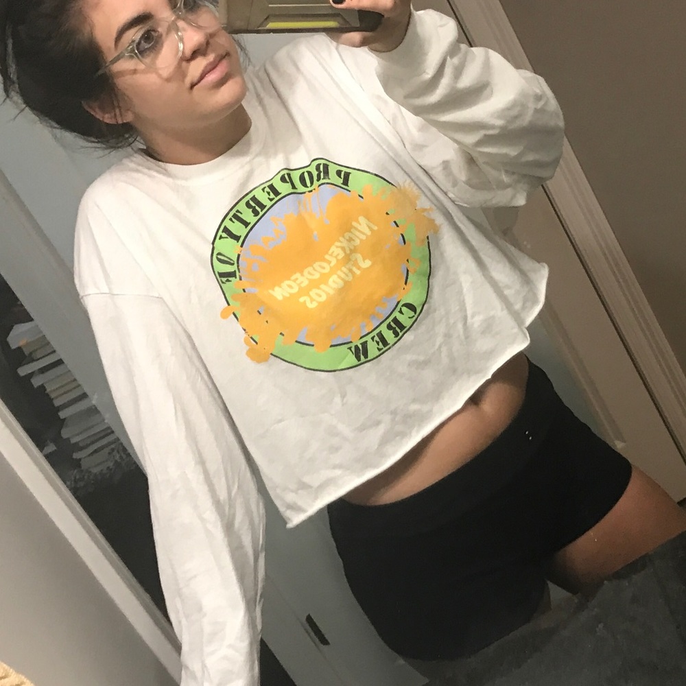 Long sleeve nickelodeon crop t-shirt